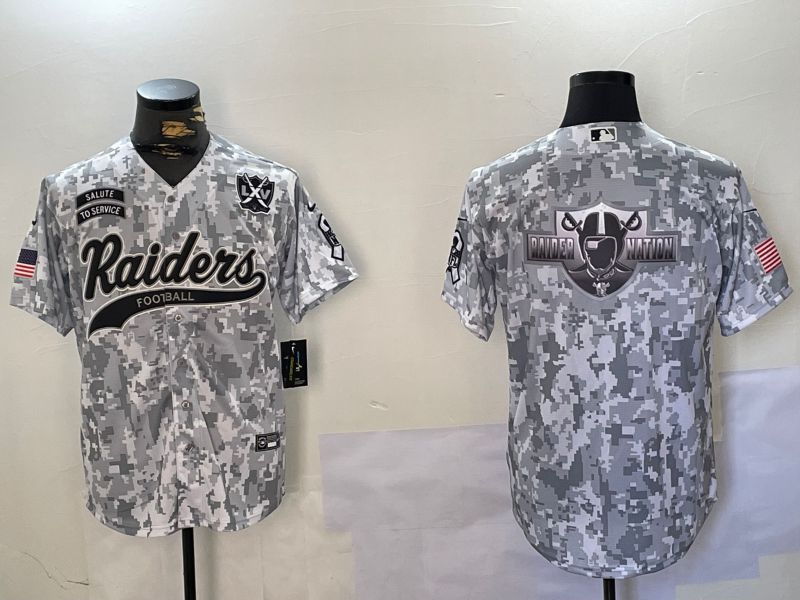 Men Oakland Raiders Blank Nike Arctic Camo 2024 Salute to Service Limited NFL Jersey style 8->green bay packers->NFL Jersey